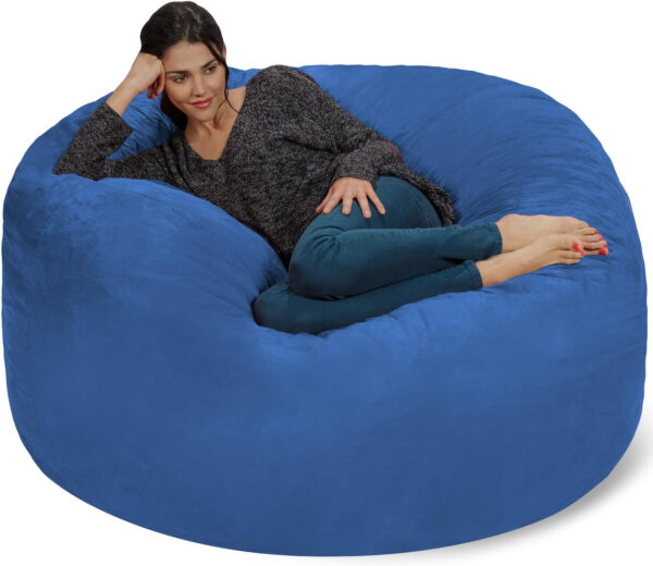 6887e0b4b0376ce4c5988331cf79bad42c93d463c68ac032806a0.jpg Chill Sack Bean Bag Chair - 5' Giant Memory Foam Lounge Chair with Soft Microfiber Cover – Cozy Furniture for Living Room, Dorm, & Kids' Rooms – Comfortable 5 Ft, Microsuede Lounge Sofa, Charcoal
