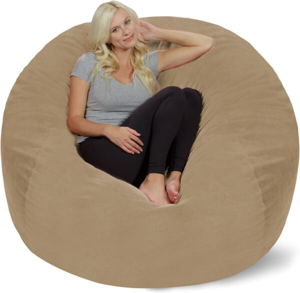 6887e0caa6298b70b83fc6dcf2f70807c06cf7a3141508e16d1cb.jpg Chill Sack Bean Bag Chair - 5' Giant Memory Foam Lounge Chair with Soft Microfiber Cover – Cozy Furniture for Living Room, Dorm, & Kids' Rooms – Comfortable 5 Ft, Microsuede Lounge Sofa, Charcoal