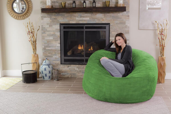 6887e0d3d5a746362283ede43ba893c9ed135def29f609c4505d8.jpg Chill Sack Bean Bag Chair - 5' Giant Memory Foam Lounge Chair with Soft Microfiber Cover – Cozy Furniture for Living Room, Dorm, & Kids' Rooms – Comfortable 5 Ft, Microsuede Lounge Sofa, Charcoal
