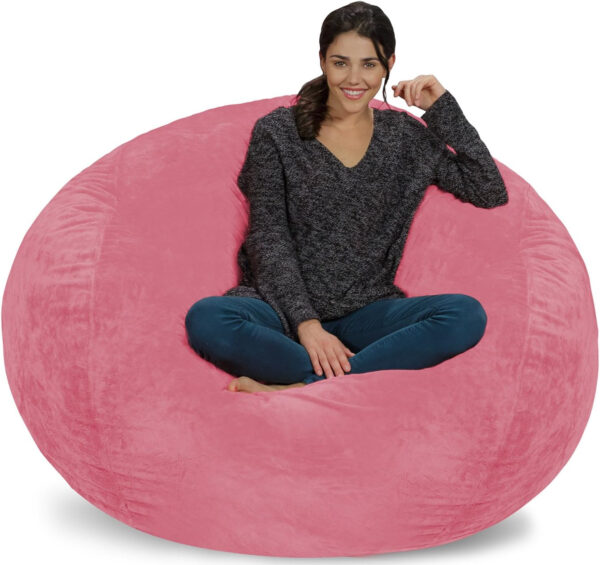 6887e0e14c25c7048f24ce26cf4aee130335d6e72319c1d115716.jpg Chill Sack Bean Bag Chair - 5' Giant Memory Foam Lounge Chair with Soft Microfiber Cover – Cozy Furniture for Living Room, Dorm, & Kids' Rooms – Comfortable 5 Ft, Microsuede Lounge Sofa, Charcoal