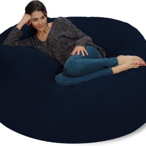 6887e0ecbacdbb2e770ab0636627d57fcc6ecf4b5a9875d60725e.jpg Chill Sack Bean Bag Chair - 5' Giant Memory Foam Lounge Chair with Soft Microfiber Cover – Cozy Furniture for Living Room, Dorm, & Kids' Rooms – Comfortable 5 Ft, Microsuede Lounge Sofa, Charcoal