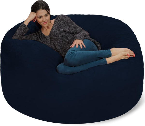 6887e0ecbacdbb2e770ab0636627d57fcc6ecf4b5a9875d60725e.jpg Chill Sack Bean Bag Chair - 5' Giant Memory Foam Lounge Chair with Soft Microfiber Cover – Cozy Furniture for Living Room, Dorm, & Kids' Rooms – Comfortable 5 Ft, Microsuede Lounge Sofa, Charcoal