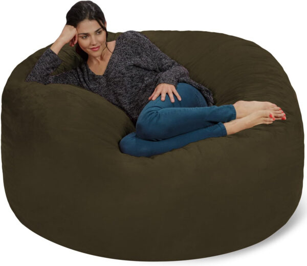 6887e0ee020aea73bd3d67cd0cdf823174ea6f05182331b6c6ce9.jpg Chill Sack Bean Bag Chair - 5' Giant Memory Foam Lounge Chair with Soft Microfiber Cover – Cozy Furniture for Living Room, Dorm, & Kids' Rooms – Comfortable 5 Ft, Microsuede Lounge Sofa, Charcoal