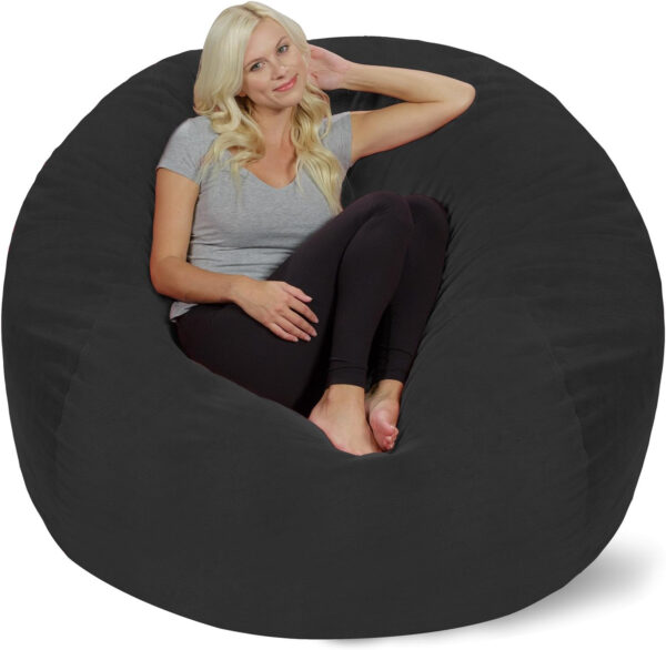 6887e104d07abfbe4bd745104d4733e7e34f4ba02910f96f58982.jpg Chill Sack Bean Bag Chair - 5' Giant Memory Foam Lounge Chair with Soft Microfiber Cover – Cozy Furniture for Living Room, Dorm, & Kids' Rooms – Comfortable 5 Ft, Microsuede Lounge Sofa, Charcoal