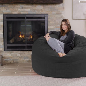 6887e10a1cf6516203b45c5565287166c3df8812179e6170d863e.jpg Chill Sack Bean Bag Chair - 5' Giant Memory Foam Lounge Chair with Soft Microfiber Cover – Cozy Furniture for Living Room, Dorm, & Kids' Rooms – Comfortable 5 Ft, Microsuede Lounge Sofa, Charcoal