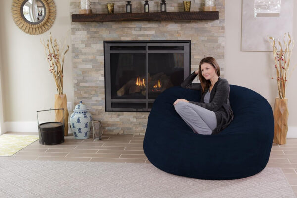 6887e10daf48f0c1eb4ab37d74c91b7dd4ff9bd59ee93a3da25ca.jpg Chill Sack Bean Bag Chair - 5' Giant Memory Foam Lounge Chair with Soft Microfiber Cover – Cozy Furniture for Living Room, Dorm, & Kids' Rooms – Comfortable 5 Ft, Microsuede Lounge Sofa, Charcoal