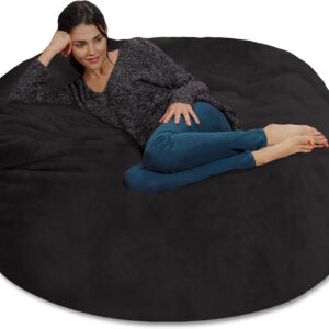 6887e10ef3aa345fc3bb26b524fd9135bf93595eb50731fa38e8f.jpg Chill Sack Bean Bag Chair - 5' Giant Memory Foam Lounge Chair with Soft Microfiber Cover – Cozy Furniture for Living Room, Dorm, & Kids' Rooms – Comfortable 5 Ft, Microsuede Lounge Sofa, Charcoal