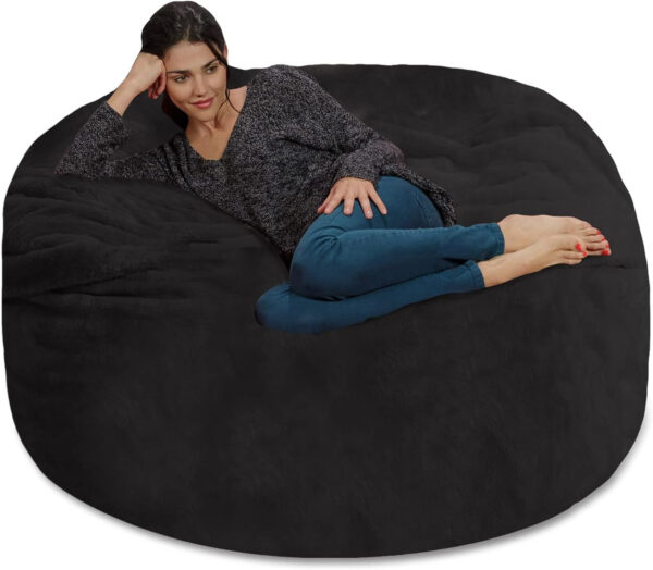 6887e10ef3aa345fc3bb26b524fd9135bf93595eb50731fa38e8f.jpg Chill Sack Bean Bag Chair - 5' Giant Memory Foam Lounge Chair with Soft Microfiber Cover – Cozy Furniture for Living Room, Dorm, & Kids' Rooms – Comfortable 5 Ft, Microsuede Lounge Sofa, Charcoal