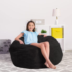 6887e1135ca2afc396859cd035dd92acf8e08f0cc2d8ad27dc32b.jpg Chill Sack Bean Bag Chair - 5' Giant Memory Foam Lounge Chair with Soft Microfiber Cover – Cozy Furniture for Living Room, Dorm, & Kids' Rooms – Comfortable 5 Ft, Microsuede Lounge Sofa, Charcoal