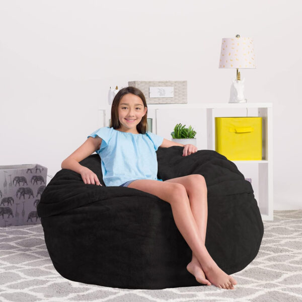 6887e1135ca2afc396859cd035dd92acf8e08f0cc2d8ad27dc32b.jpg Chill Sack Bean Bag Chair - 5' Giant Memory Foam Lounge Chair with Soft Microfiber Cover – Cozy Furniture for Living Room, Dorm, & Kids' Rooms – Comfortable 5 Ft, Microsuede Lounge Sofa, Charcoal