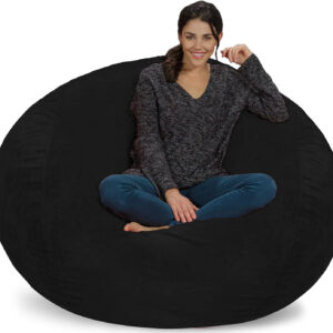 6887e114d8e29b7f854e813f586de24e5215ea0dfc4e2814d451a.jpg Chill Sack Bean Bag Chair - 5' Giant Memory Foam Lounge Chair with Soft Microfiber Cover – Cozy Furniture for Living Room, Dorm, & Kids' Rooms – Comfortable 5 Ft, Microsuede Lounge Sofa, Charcoal