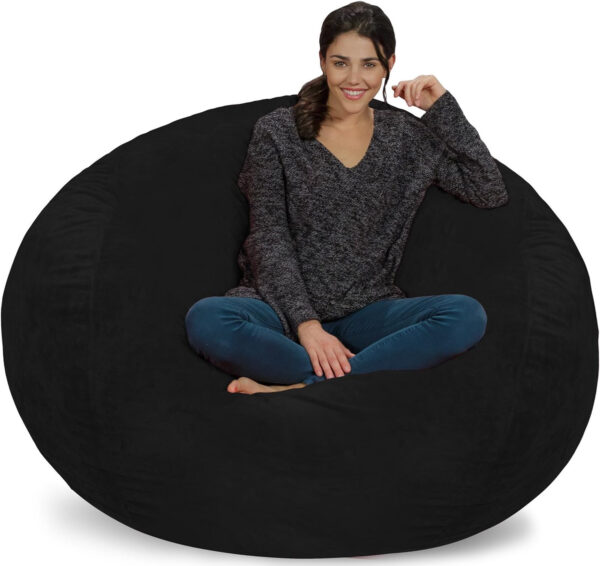 6887e114d8e29b7f854e813f586de24e5215ea0dfc4e2814d451a.jpg Chill Sack Bean Bag Chair - 5' Giant Memory Foam Lounge Chair with Soft Microfiber Cover – Cozy Furniture for Living Room, Dorm, & Kids' Rooms – Comfortable 5 Ft, Microsuede Lounge Sofa, Charcoal