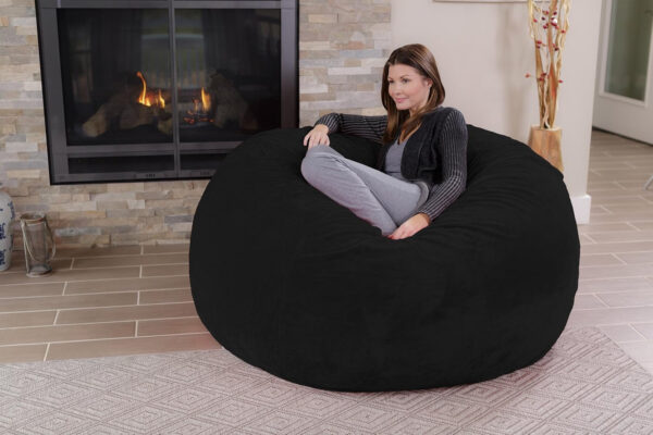 6887e11a99a31769cbeefa2d75148e0d4d5ad01b223ec9a85f37e.jpg Chill Sack Bean Bag Chair - 5' Giant Memory Foam Lounge Chair with Soft Microfiber Cover – Cozy Furniture for Living Room, Dorm, & Kids' Rooms – Comfortable 5 Ft, Microsuede Lounge Sofa, Charcoal