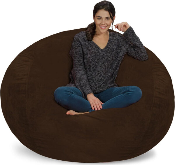6887e11be277524e5c2062ef92263ae2ac7d72df04bfb14cdbd5d.jpg Chill Sack Bean Bag Chair - 5' Giant Memory Foam Lounge Chair with Soft Microfiber Cover – Cozy Furniture for Living Room, Dorm, & Kids' Rooms – Comfortable 5 Ft, Microsuede Lounge Sofa, Charcoal