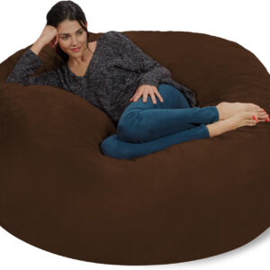 6887e122299abba3109e25713e88d966925015417e876165b85b0.jpg Chill Sack Bean Bag Chair - 5' Giant Memory Foam Lounge Chair with Soft Microfiber Cover – Cozy Furniture for Living Room, Dorm, & Kids' Rooms – Comfortable 5 Ft, Microsuede Lounge Sofa, Charcoal