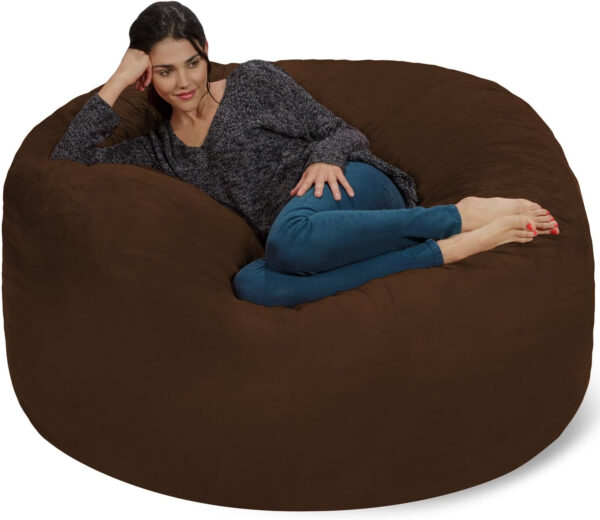 6887e122299abba3109e25713e88d966925015417e876165b85b0.jpg Chill Sack Bean Bag Chair - 5' Giant Memory Foam Lounge Chair with Soft Microfiber Cover – Cozy Furniture for Living Room, Dorm, & Kids' Rooms – Comfortable 5 Ft, Microsuede Lounge Sofa, Charcoal