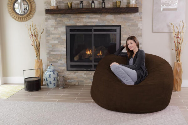 6887e123716d1e1b1f94dfd8b816ec5be6e98ebfb235c0ec07b14.jpg Chill Sack Bean Bag Chair - 5' Giant Memory Foam Lounge Chair with Soft Microfiber Cover – Cozy Furniture for Living Room, Dorm, & Kids' Rooms – Comfortable 5 Ft, Microsuede Lounge Sofa, Charcoal