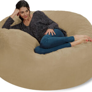 6887e1306984ad749d52da6f4654599224ce5440c0b359b27479a.jpg Chill Sack Bean Bag Chair - 5' Giant Memory Foam Lounge Chair with Soft Microfiber Cover – Cozy Furniture for Living Room, Dorm, & Kids' Rooms – Comfortable 5 Ft, Microsuede Lounge Sofa, Charcoal