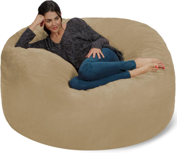 6887e1306984ad749d52da6f4654599224ce5440c0b359b27479a.jpg Chill Sack Bean Bag Chair - 5' Giant Memory Foam Lounge Chair with Soft Microfiber Cover – Cozy Furniture for Living Room, Dorm, & Kids' Rooms – Comfortable 5 Ft, Microsuede Lounge Sofa, Charcoal