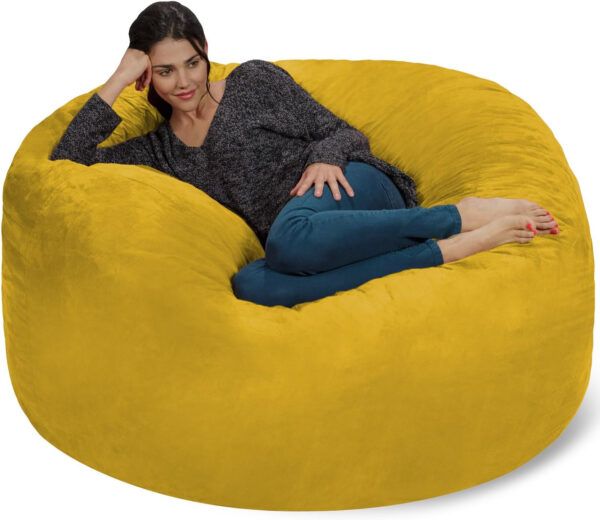 6887e1376421a51c0766f77f1201b37f698947eb22ae6e0ab0d6d.jpg Chill Sack Bean Bag Chair - 5' Giant Memory Foam Lounge Chair with Soft Microfiber Cover – Cozy Furniture for Living Room, Dorm, & Kids' Rooms – Comfortable 5 Ft, Microsuede Lounge Sofa, Charcoal