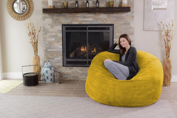 6887e13de8e071338cfa9ab847887d8cb08ac83dcd21b3c1d5933.jpg Chill Sack Bean Bag Chair - 5' Giant Memory Foam Lounge Chair with Soft Microfiber Cover – Cozy Furniture for Living Room, Dorm, & Kids' Rooms – Comfortable 5 Ft, Microsuede Lounge Sofa, Charcoal