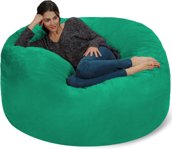 6887e13f86528d131d7229ce6ca75261e6447ecc80aaf299ddd85.jpg Chill Sack Bean Bag Chair - 5' Giant Memory Foam Lounge Chair with Soft Microfiber Cover – Cozy Furniture for Living Room, Dorm, & Kids' Rooms – Comfortable 5 Ft, Microsuede Lounge Sofa, Charcoal