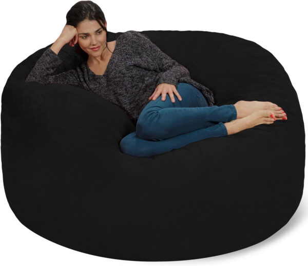 6887e15062366c34e71f72d50748fcc0dc8de4ec8f3b71c73ad35.jpg Chill Sack Bean Bag Chair - 5' Giant Memory Foam Lounge Chair with Soft Microfiber Cover – Cozy Furniture for Living Room, Dorm, & Kids' Rooms – Comfortable 5 Ft, Microsuede Lounge Sofa, Charcoal