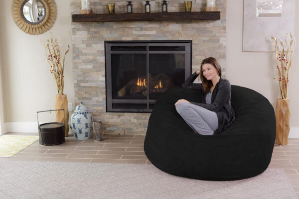 6887e1577d371c8015eb166a4aa13c46f9a043d261f6a25022421.jpg Chill Sack Bean Bag Chair - 5' Giant Memory Foam Lounge Chair with Soft Microfiber Cover – Cozy Furniture for Living Room, Dorm, & Kids' Rooms – Comfortable 5 Ft, Microsuede Lounge Sofa, Charcoal