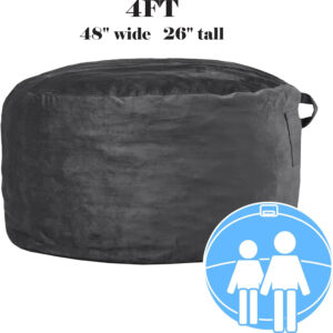 6887e19a33e814d45afb67d044acf4589db9afac844a2fcb749bb.jpg Codi Bean Bag Chair with Filler Included, 4 FT - Comfy Large Beanbag Chairs for Adults - Machine Washable and Soft Mink Bonded Cover - Charcoal Grey, 4ft