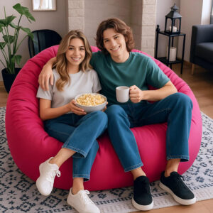 6887e1b4263895d96dd06a95d67f5bab94184cb73935e5e6b5ba1.jpg Codi Bean Bag Chair with Filler Included, 4 FT - Comfy Large Beanbag Chairs for Adults - Machine Washable and Soft Mink Bonded Cover - Charcoal Grey, 4ft