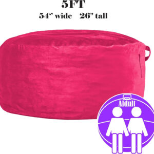 6887e1b58bf13b072826353261e01a7adc3754d01aa2b18c348a2.jpg Codi Bean Bag Chair with Filler Included, 4 FT - Comfy Large Beanbag Chairs for Adults - Machine Washable and Soft Mink Bonded Cover - Charcoal Grey, 4ft