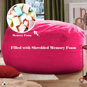 6887e1b7611dd6f52aa9ec2fbad49ee72b8638e141595c476ac56.jpg Codi Bean Bag Chair with Filler Included, 4 FT - Comfy Large Beanbag Chairs for Adults - Machine Washable and Soft Mink Bonded Cover - Charcoal Grey, 4ft