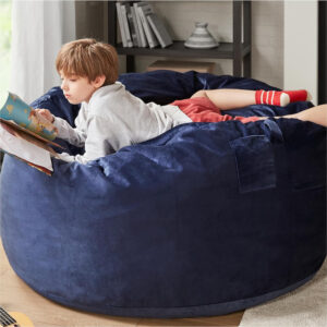 6887e1be63ad4539f0c3cdbcd503a5e337157399e58d754ba03cb.jpg Codi Bean Bag Chair with Filler Included, 4 FT - Comfy Large Beanbag Chairs for Adults - Machine Washable and Soft Mink Bonded Cover - Charcoal Grey, 4ft