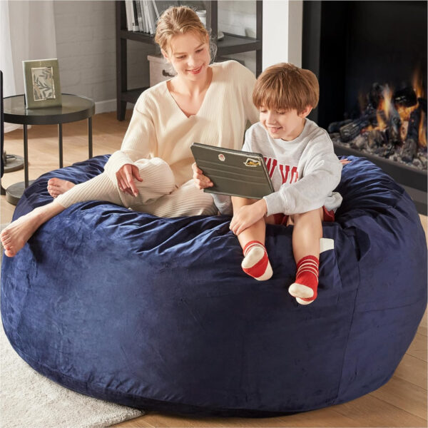 6887e1c4d37d8310514622c4828e3e1ac0c639d90bd6e69233c93.jpg Codi Bean Bag Chair with Filler Included, 4 FT - Comfy Large Beanbag Chairs for Adults - Machine Washable and Soft Mink Bonded Cover - Charcoal Grey, 4ft
