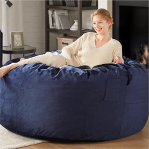 6887e1c7aa276a39787e499ef68d56ada4dda76faab20b050452a.jpg Codi Bean Bag Chair with Filler Included, 4 FT - Comfy Large Beanbag Chairs for Adults - Machine Washable and Soft Mink Bonded Cover - Charcoal Grey, 4ft