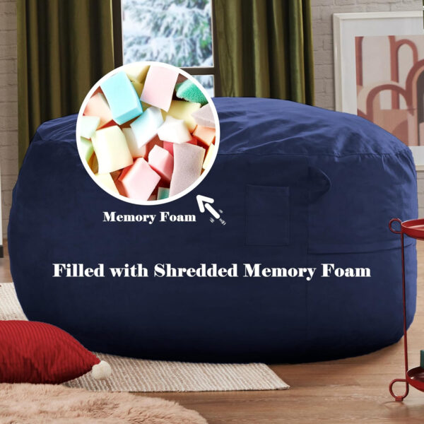 6887e1ca39cb63048ad119fccb4124034aec753d1f26519fbc33b.jpg Codi Bean Bag Chair with Filler Included, 4 FT - Comfy Large Beanbag Chairs for Adults - Machine Washable and Soft Mink Bonded Cover - Charcoal Grey, 4ft