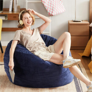 6887e1df7c0bcf0479c8ee82f8a82ce424c685505cdaab019ca80.jpg Codi Bean Bag Chair with Filler Included, 4 FT - Comfy Large Beanbag Chairs for Adults - Machine Washable and Soft Mink Bonded Cover - Charcoal Grey, 4ft