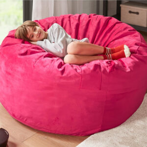 6887e1f550e9a9e06283107e60c862372f0eb356f82e195edce2a.jpg Codi Bean Bag Chair with Filler Included, 4 FT - Comfy Large Beanbag Chairs for Adults - Machine Washable and Soft Mink Bonded Cover - Charcoal Grey, 4ft