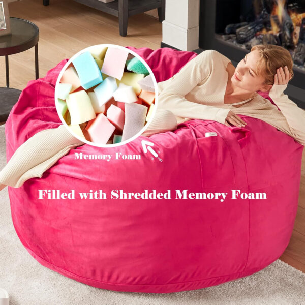 6887e1f6a687481908e6f41d2f0c77ee5ca0062cc6acb0c5194e1.jpg Codi Bean Bag Chair with Filler Included, 4 FT - Comfy Large Beanbag Chairs for Adults - Machine Washable and Soft Mink Bonded Cover - Charcoal Grey, 4ft