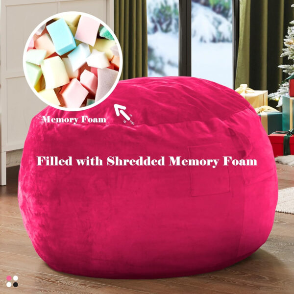 6887e1fee5cbe336bdc0ec642fd3d0378e2529e3db07ca88ae51b.jpg Codi Bean Bag Chair with Filler Included, 4 FT - Comfy Large Beanbag Chairs for Adults - Machine Washable and Soft Mink Bonded Cover - Charcoal Grey, 4ft
