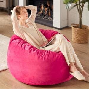 6887e2004be5a31e5ee3bb924b6062fcf06ce2ed398544528fc51.jpg Codi Bean Bag Chair with Filler Included, 4 FT - Comfy Large Beanbag Chairs for Adults - Machine Washable and Soft Mink Bonded Cover - Charcoal Grey, 4ft