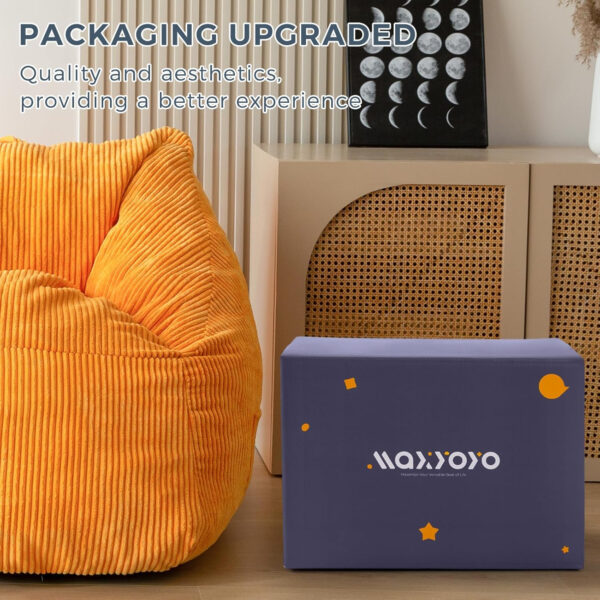 MAXYOYO Bean Bag Chair, Floor Sofa with Handle, Bean Bag Chairs for Adults and Kids, Teens Living Room Bean Bag, Accent Sofa Chair with Pocket for Gaming Reading Relaxing