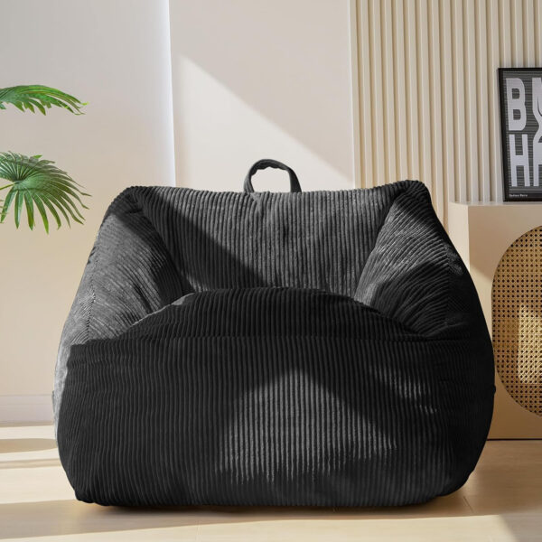 MAXYOYO Bean Bag Chair, Floor Sofa with Handle, Bean Bag Chairs for Adults and Kids, Teens Living Room Bean Bag, Accent Sofa Chair with Pocket for Gaming Reading Relaxing