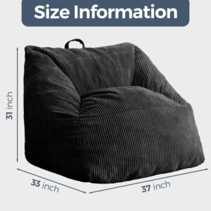 MAXYOYO Bean Bag Chair, Floor Sofa with Handle, Bean Bag Chairs for Adults and Kids, Teens Living Room Bean Bag, Accent Sofa Chair with Pocket for Gaming Reading Relaxing
