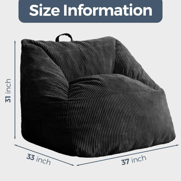 MAXYOYO Bean Bag Chair, Floor Sofa with Handle, Bean Bag Chairs for Adults and Kids, Teens Living Room Bean Bag, Accent Sofa Chair with Pocket for Gaming Reading Relaxing