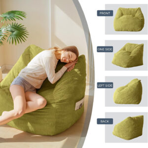 MAXYOYO Bean Bag Chair, Floor Sofa with Handle, Bean Bag Chairs for Adults and Kids, Teens Living Room Bean Bag, Accent Sofa Chair with Pocket for Gaming Reading Relaxing