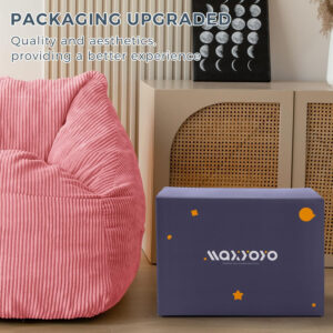 MAXYOYO Bean Bag Chair, Floor Sofa with Handle, Bean Bag Chairs for Adults and Kids, Teens Living Room Bean Bag, Accent Sofa Chair with Pocket for Gaming Reading Relaxing