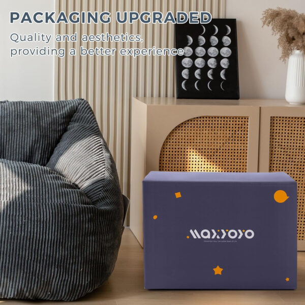 MAXYOYO Bean Bag Chair, Floor Sofa with Handle, Bean Bag Chairs for Adults and Kids, Teens Living Room Bean Bag, Accent Sofa Chair with Pocket for Gaming Reading Relaxing