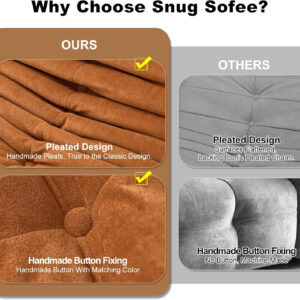 Bean Bag Chair for Adults, Bean Bag Sofa - Adult Size with Soft Waterproof Fabric for Living Room, Apartments, Reading Corner, Gaming, and Movie Venue (DarkOrange)