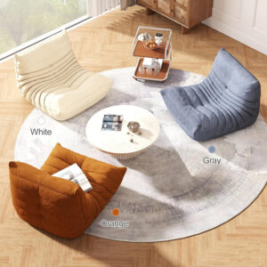 Bean Bag Chair for Adults, Bean Bag Sofa - Adult Size with Soft Waterproof Fabric for Living Room, Apartments, Reading Corner, Gaming, and Movie Venue (DarkOrange)